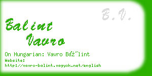 balint vavro business card